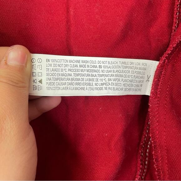 Madeline & Monroe red denim white contrast stitch jacket Small 80s - Picture 10 of 12